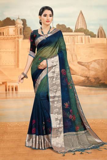 Look Attractive Wearing This Dark Dusty Colored Saree Paired With Blouse.  This Heavy Designer Saree Is Organza Based Which Gives A Rich Look To Your Personality. Buy This Pretty Saree Now.