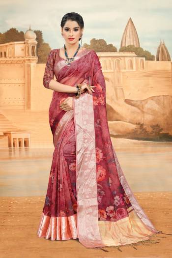 Look Attractive Wearing This Dark Dusty Colored Saree Paired With Blouse.  This Heavy Designer Saree Is Organza Based Which Gives A Rich Look To Your Personality. Buy This Pretty Saree Now.