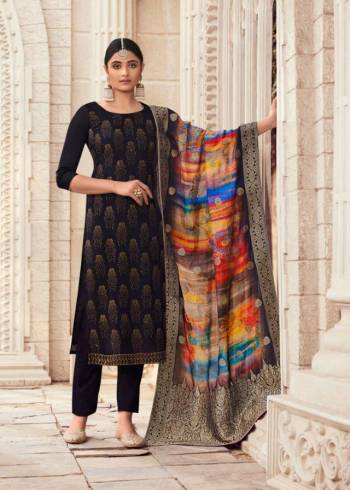 Shine Dark Wearing This Suit In Colored Top, Bottom With Multi Colored Dupatta. Its Top Is Fabricated On Silk With Diamond Work Paired With Viscose Santoon Bottom And Dola Silk Jacquard With Digital Print Dupatta. Get This Stitched As PerYour Desired Fit And Comfor