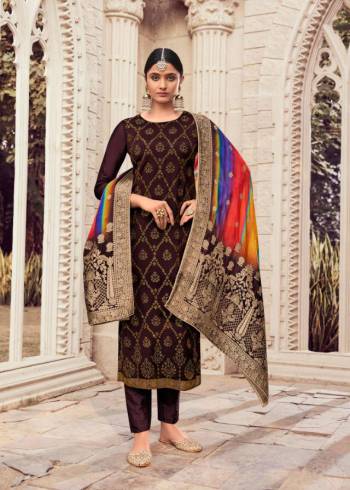 Shine Dark Wearing This Suit In Colored Top, Bottom With Multi Colored Dupatta. Its Top Is Fabricated On Silk With Diamond Work Paired With Viscose Santoon Bottom And Dola Silk Jacquard With Digital Print Dupatta. Get This Stitched As PerYour Desired Fit And Comfor