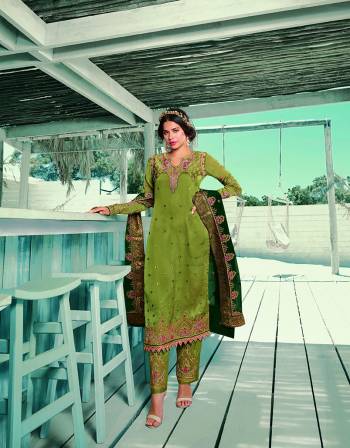 Get Ready For The Upcoming Festive And Wedding Season With This Heavy Designer Straight Suit In All Over Fine Color. Its Heavy Embroidered Top Fabricated On Satin Georgette And Dupatta are Fabricated On Rangoli Paired With Dull Santoon Fabricated Bottom. Its Contrasting Jari And Sequance Embroidery Work Is Giving A More Enhnaced And Attractive Look.