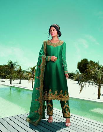 Get Ready For The Upcoming Festive And Wedding Season With This Heavy Designer Straight Suit In All Over Fine Color. Its Heavy Embroidered Top Fabricated On Satin Georgette And Dupatta are Fabricated On Rangoli Paired With Dull Santoon Fabricated Bottom. Its Contrasting Jari And Sequance Embroidery Work Is Giving A More Enhnaced And Attractive Look.