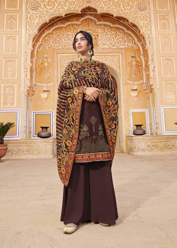 Garb This Heavy Designer Straight Suit In All Over Dark Color. Its Heavy Machine Diamond Work In Top And Dupatta are Fabricated On Georgette With Heavy Chain Stitch Embroidery Paired With Santoon Fabricated Bottom. Giving A More Enhnaced And Attractive Look.