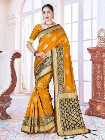 Adorn The Pretty Angelic Look Wearing This Heavy Designer Wevon Jacquard Saree In Dark Color Paired With Blouse. This Saree Is Fabricated On Banarasi Silk Paired With Banarasi Silk Fabricated Blouse. Its Pretty Color Pallete Will Give An Attractive Look To Your Personality. 