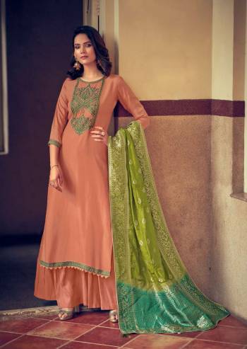 For Your Semi-Casual Wear, Grab This Designer Embroidered Dress Material In Fine Colored Top Paired With Bottom And Dupatta Are Hand Dyeing. This Dress Material Is Dola Silk Based Paired With Botton Are Dull Santoon And Dola Jacquard Designer Fabricated Dupatta.