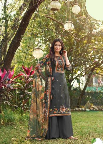 Grab This Designer Digital Printed With Hand Work Dress Material In Fine Dusty Colored Top Paired With Bottom And Dupatta Are Digital Printed. This Dress Material Is Jam Cotton Based Paired With Botton Are Cotton And Bembre Chiffon Designer Fabricated Dupatta.