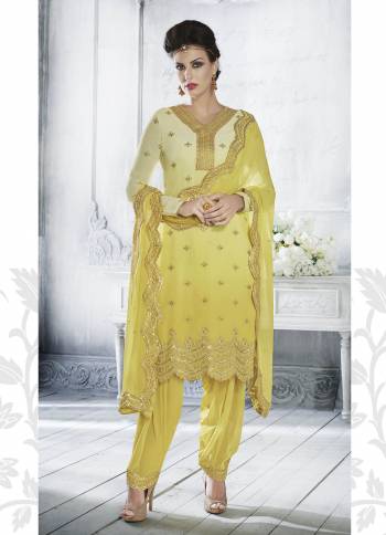 Look Pretty This Designer Floor Length Suit In Lovely  Color.?Its Pretty Embroidred Top Is Georgette Based Paired With Georgette Bottom And Chiffon Fabricated Embroidered Dupatta Which Gives An Attractive To The Suit.