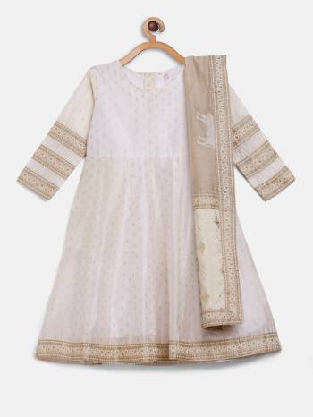  Off White Chanderi Curved Kurta Sets