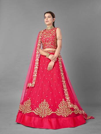 Evergreen Combination Is Here With This Heavy Designer Lehenga Choli In Pink Color. Its Blouse And Lehenga Are Fabricated On Soft Net Paired With Soft Net Fabricated Dupatta. Buy Now