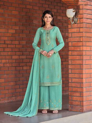 You Will Definitely Earn Lots Of Compliments Wearing This Lovely Heavy Designer Embroidery Suit In Fine Color. Its Top Is Fabricated On Chinon paired With Chinon Bottom And Chinon Fabricated Dupatta.