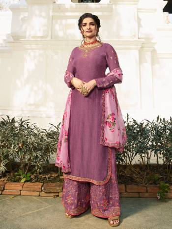 Look Pretty This Designer Long Length Suit In Lovely Color.?Its Pretty Embroidred Top Is Georgette Based Paired With Santoon Bottom And Chiffon Fabricated Embroidered Dupatta Which Gives An Attractive To The Suit.