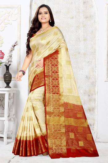 Garb The Pretty Angelic Look Wearing This Heavy Designer Wevon Jacquard Work Saree In Fine Color Paired With Blouse. This Saree Is Fabricated On Banarasi Silk Paired With Banarasi Silk Fabricated Blouse. Its Pretty Color Pallete Will Give An Attractive Look To Your Personality. 