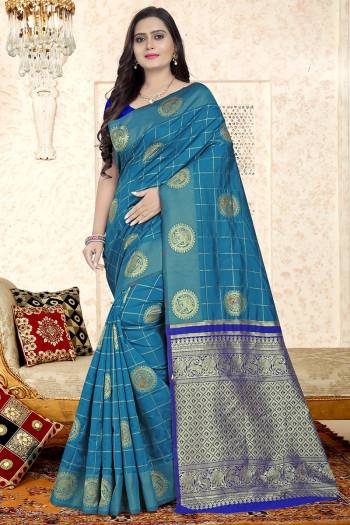 Garb The Pretty Angelic Look Wearing This Heavy Designer Wevon Jari Designer Work Saree In Fine Color Paired With Blouse. This Saree Is Fabricated On Banarasi Cotton Paired With Banarasi Cotton Fabricated Blouse. Its Pretty Color Pallete Will Give An Attractive Look To Your Personality. 