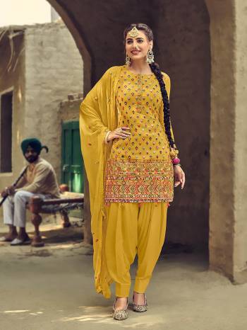 Grab This Pretty Designer Embroidery Patiyala Dress Material In Fine Color. Its Top Are Faux Georgette And Bottom Are Fabricated On Santoon Paired With Naznin Fabricated Dupatta. Get This Stitched As Per Your Desired Fit And Comfort.