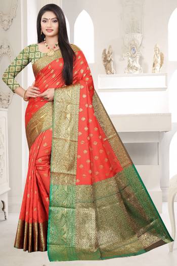 Look The Pretty Angelic Look Wearing This Heavy Designer Wevon Saree In Fine Color Paired With Blouse. This Saree Is Fabricated On Soft Litchi Silk Paired With Art Silk Fabricated Blouse. Its Pretty Color Pallete Will Give An Attractive Look To Your Personality. 