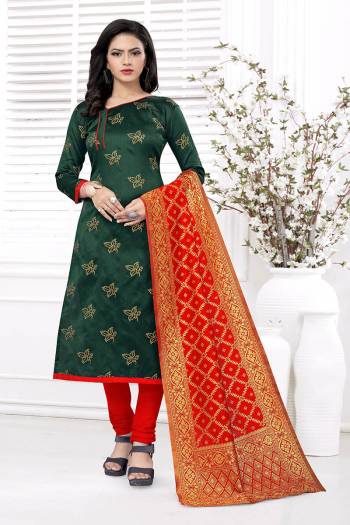 Celebrate This Festive Season In A Proper Traditional Look Wearing This Weaved Straight Suit In Fine Color. This Pretty Suit Is Banarasi Jacquard Based Beautified With Weave. Its Fabric Gives A Rich Look To Your Personalit.