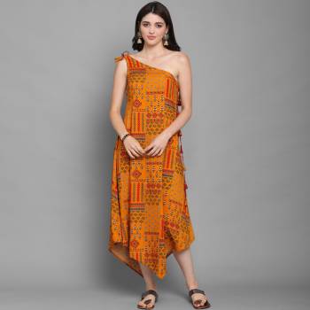 Grab This Pretty Party Wear One-Piece In Lovely color Fabricated On Rayon. Its Lovely Crush Pattern Gives A Unique Look And Also This Dres Is Available In All Regular Sizes.