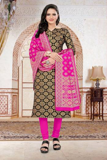 Look This Festive Season In A Proper Traditional Look Wearing This Weaved Straight Suit In Fine Color. This Pretty Suit Is Banarasi Jacquard Based Beautified With Weave. Its Fabric Gives A Rich Look To Your Personalit.