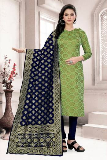 Look This Festive Season In A Proper Traditional Look Wearing This Weaved Straight Suit In Fine Color. This Pretty Suit Is Banarasi Jacquard Based Beautified With Weave. Its Fabric Gives A Rich Look To Your Personalit.