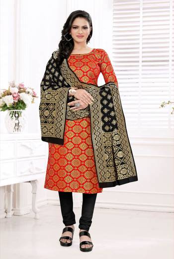 Look This Festive Season In A Proper Traditional Look Wearing This Weaved Straight Suit In Fine Color. This Pretty Suit Is Banarasi Jacquard Based Beautified With Weave. Its Fabric Gives A Rich Look To Your Personalit.