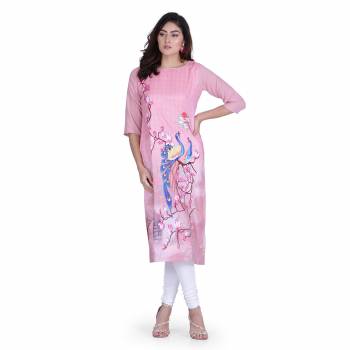 Grab This Readymade Long Kurti In Fine Color Fabricated On Crepe Beautified With Printed. It Is Light In Weight And Easy To Carry All Day Long. 