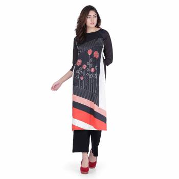 Grab This Readymade Long Kurti In Fine Color Fabricated On Crepe Beautified With Printed. It Is Light In Weight And Easy To Carry All Day Long. 