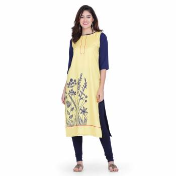 Grab This Readymade Long Kurti In Fine Color Fabricated On Crepe Beautified With Printed. It Is Light In Weight And Easy To Carry All Day Long. 