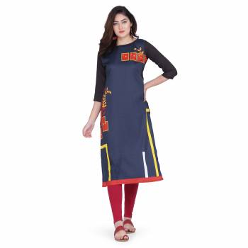 Grab This Readymade Long Kurti In Fine Color Fabricated On Crepe Beautified With Printed. It Is Light In Weight And Easy To Carry All Day Long. 