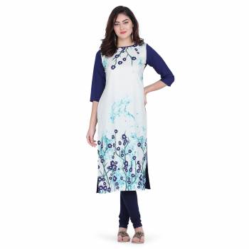 Grab This Readymade Long Kurti In Fine Color Fabricated On Crepe Beautified With Printed. It Is Light In Weight And Easy To Carry All Day Long. 