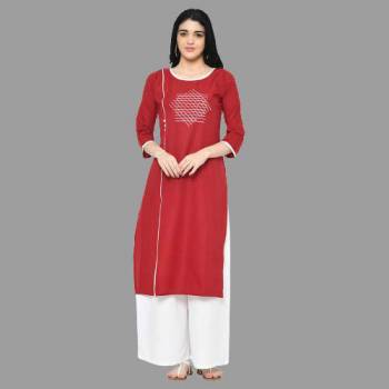 For Your Semi-Casuals, Grab This Designer Readymade Long Kurti In Maroon Color Fabricated On Cotton. It Is Beautified With Hand Block Prints And You Can Pair This Up With Some Accessories For A Festive Look. Buy Now.