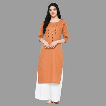 For Your Semi-Casuals, Grab This Designer Readymade Long Kurti In Brown Color Fabricated On Cotton. It Is Beautified With Hand Block Prints And You Can Pair This Up With Some Accessories For A Festive Look. Buy Now.