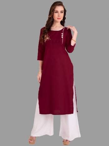 For Your Semi-Casuals, Grab This Designer Readymade Long Kurti In Burgundy Color Fabricated On Cotton. It Is Beautified With Hand Block Prints And You Can Pair This Up With Some Accessories For A Festive Look. Buy Now.