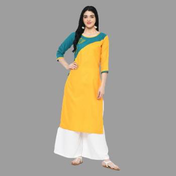 Attrective Look This Designer Readymade Long Kurti In Light Color Fabricated On Cotton. It Is Beautified With Hand Block Prints And You Can Pair This Up For A Festive Look. Buy Now.