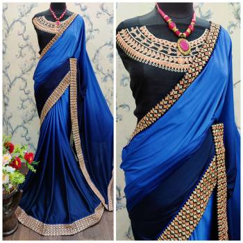 Grab This Pretty Elegant Looking Designer Party Wear Saree In Shaded Color Paired With Contrasting Black Colored Blouse. This Saree Are Lycara Shaded And Blouse Are Banglori Silk Based With Heavy Embroidery Work With Lace Border Beautified Saree. Buy Now.