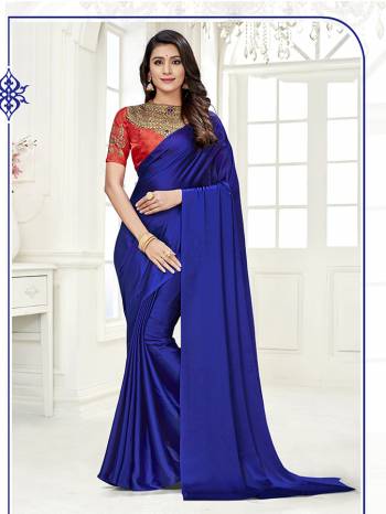 Look Attractive Wearing This Saree Paired With Contrased Colored Blouse.  This Heavy Saree Is Columbus chiffon Based Dyed And Blouse In Satin Based With Designer Printed With Diamond Work.Which Gives A Rich Look To Your Personality. Buy This Pretty Saree Now.