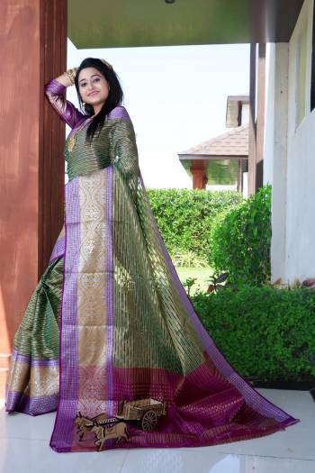 Garb This Pretty Angelic Look Wearing This Heavy Wevon Jacquard Designer Saree In Fine Color Paired With Blouse. This Saree Is Fabricated On Organza Silk Paired With Organza Silk Fabricated Blouse. Its Pretty Color Pallete Will Give An Attractive Look To Your Personality. 