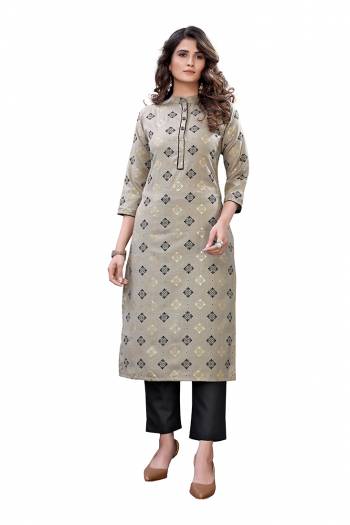 Grab This Designer Readymade Long Kurti With Pant In Fine Color Fabricated On Slab Cotton. It Is Beautified With Foil Prints And You Can Pair This Up For A Festive Look. Buy Now.