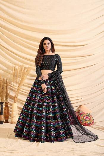 Garb This Heavy Designer Lehenga Choli In All Over Color. This Heavy Pigment With Foil Printed Lehenga Choli Is Tafetta Silk Based Paired With Net Fabricated Dupatta, It Is Beautified With Lovely Attractive Look.