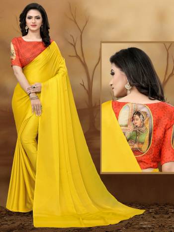 Adorn The Pretty Angelic Look Wearing This Heavy Saree In Fine Color Paired With Contrasting Colored Blouse. This Saree Is Fabricated On Satin Georgette Paired With Banglori Satin Fabricated Blouse Are Designer Printed. Its Pretty Color Pallete Will Give An Attractive Look To Your Personality. 