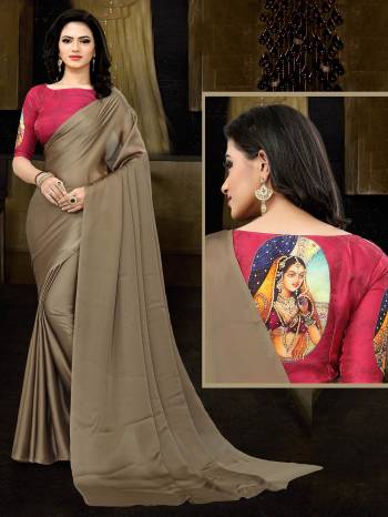 Adorn The Pretty Angelic Look Wearing This Heavy Saree In Fine Color Paired With Contrasting Colored Blouse. This Saree Is Fabricated On Satin Georgette Paired With Banglori Satin Fabricated Blouse Are Designer Printed. Its Pretty Color Pallete Will Give An Attractive Look To Your Personality. 