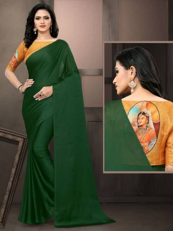 Adorn The Pretty Angelic Look Wearing This Heavy Saree In Fine Color Paired With Contrasting Colored Blouse. This Saree Is Fabricated On Satin Georgette Paired With Banglori Satin Fabricated Blouse Are Designer Printed. Its Pretty Color Pallete Will Give An Attractive Look To Your Personality. 