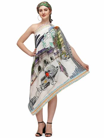 Enhance The Look Of Your Gown, Lehenga Or Even Kurti With This Pretty Digital Printed With Health Guard Anti Viral Coating  Fabricated Scarf. You Can Pair This Up Same Colored Attire. Buy Now.