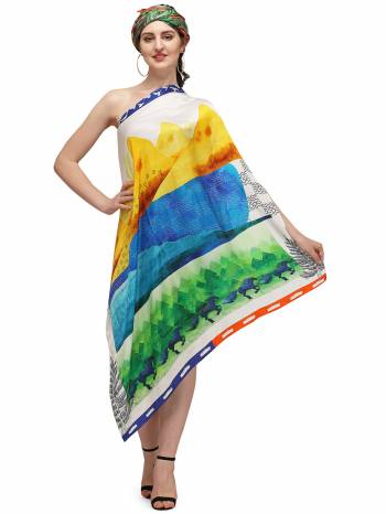 Enhance The Look Of Your Gown, Lehenga Or Even Kurti With This Pretty Digital Printed With Health Guard Anti Viral Coating  Fabricated Scarf. You Can Pair This Up Same Colored Attire. Buy Now.