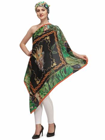 Enhance The Look Of Your Gown, Lehenga Or Even Kurti With This Pretty Digital Printed With Health Guard Anti Viral Coating  Fabricated Scarf. You Can Pair This Up Same Colored Attire. Buy Now.