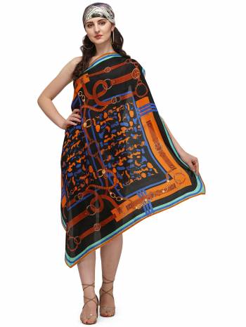 Enhance The Look Of Your Gown, Lehenga Or Even Kurti With This Pretty Digital Printed With Health Guard Anti Viral Coating  Fabricated Scarf. You Can Pair This Up Same Colored Attire. Buy Now.