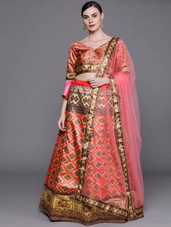 Garb This Heavy Designer Lehenga Choli In All Over Color. This Heavy Designer Digital Printed Lehenga Choli Is Satin Silk Based Paired With Net Fabricated Dupatta With Diamond Work, It Is Beautified With Lovely Attractive Look.