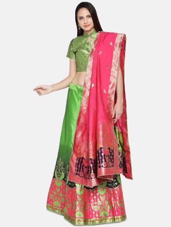 Attrective Look This Heavy Designer Lehenga Choli In All Over Color. This Heavy Wevon Designer Jacquard Work Lehenga Choli And Dupatta Is Banarasi Silk Based Paired, It Is Beautified With Lovely Attractive Look.