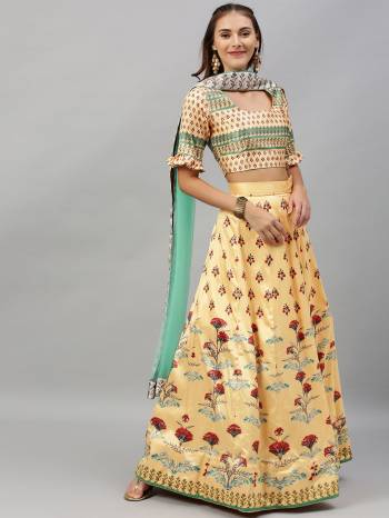 Look This Heavy Designer Lehenga Choli In All Over Color. This Heavy Designer Digital Printed Lehenga Choli Is Satin Silk Based Paired With Net Fabricated Dupatta, It Is Beautified With Lovely Attractive Look.