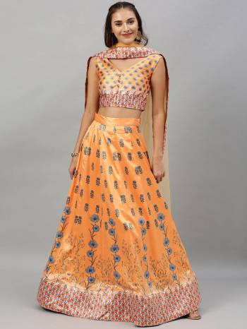 Look This Heavy Designer Lehenga Choli In All Over Color. This Heavy Designer Digital Printed Lehenga Choli Is Satin Silk Based Paired With Net Fabricated Dupatta, It Is Beautified With Lovely Attractive Look.