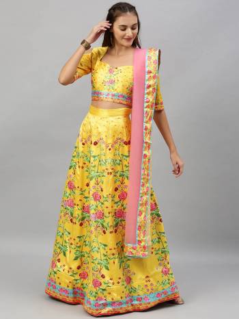 Look This Heavy Designer Lehenga Choli In All Over Color. This Heavy Designer Digital Printed Lehenga Choli Is Satin Silk Based Paired With Net Fabricated Dupatta, It Is Beautified With Lovely Attractive Look.